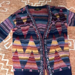 Eddie Bauer Multicolor Striped Wool Cardigan